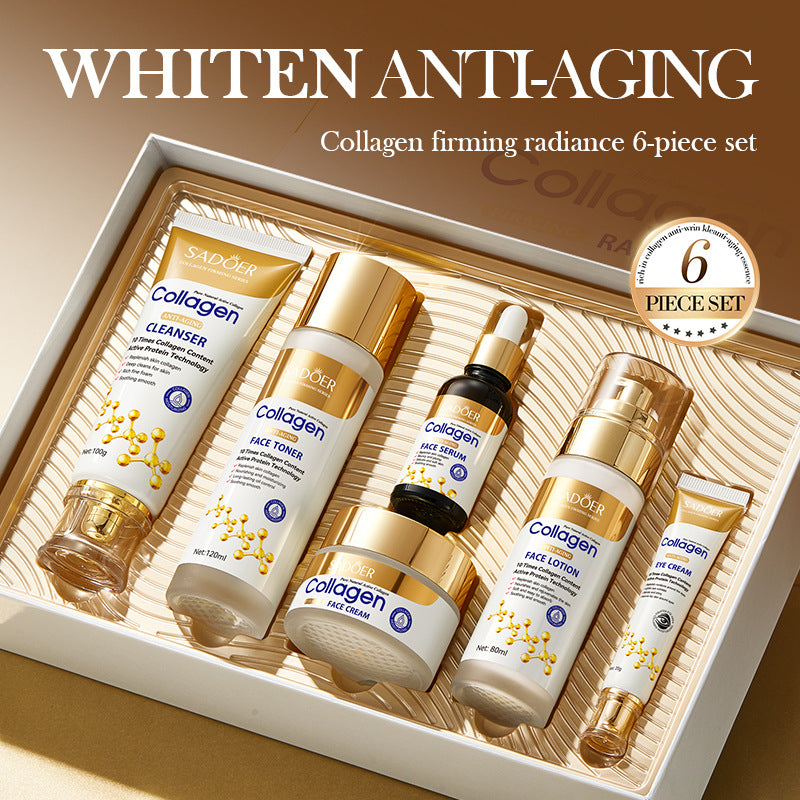 Collagen firming skincare gift set, 6 pieces in gold box