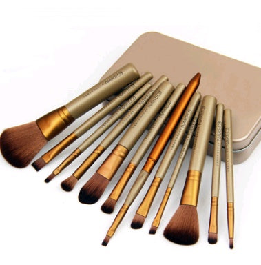 12-piece gold makeup brush set - image 5