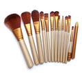12-piece gold makeup brush set