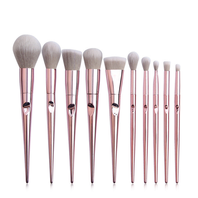 10-Piece Pink Makeup Brush Set with Travel Bag – view 4