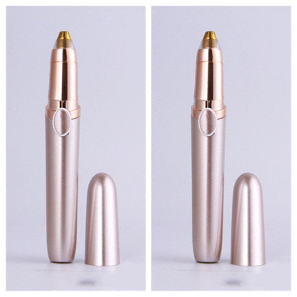 Gold rechargeable mini eyebrow trimmer, 2-pack