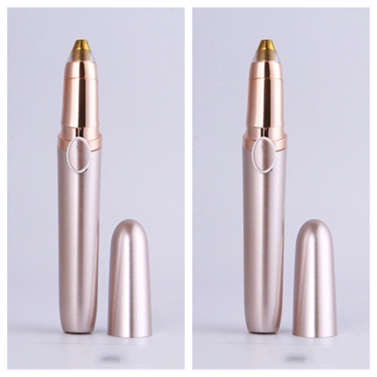 Gold rechargeable mini eyebrow trimmer, 2-pack