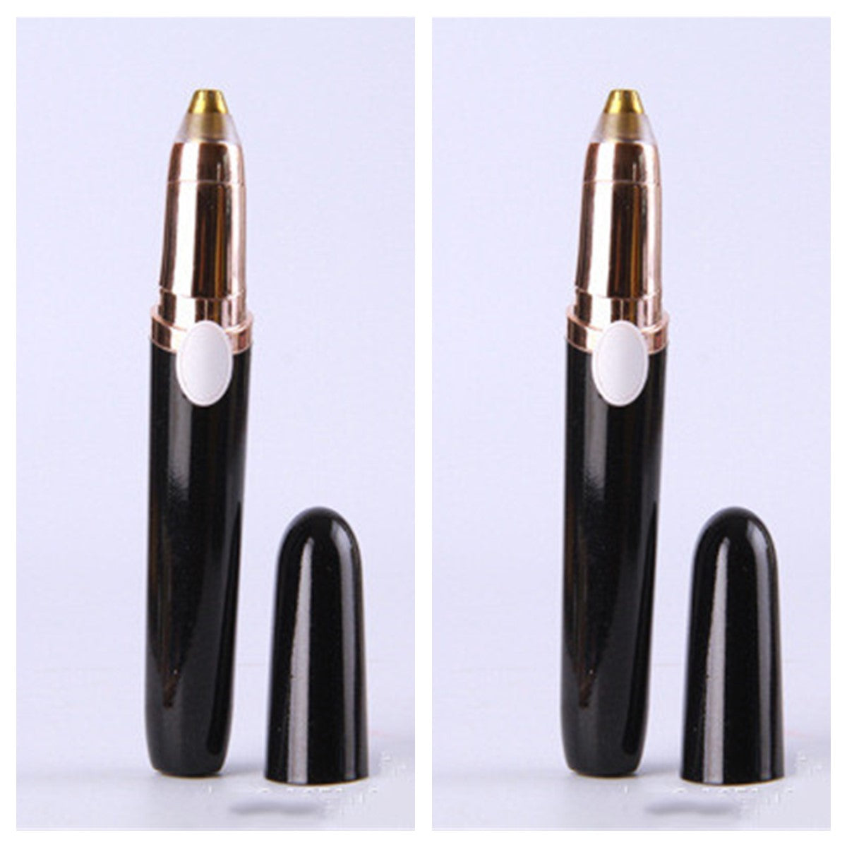 Black rechargeable mini eyebrow trimmer, 2-pack