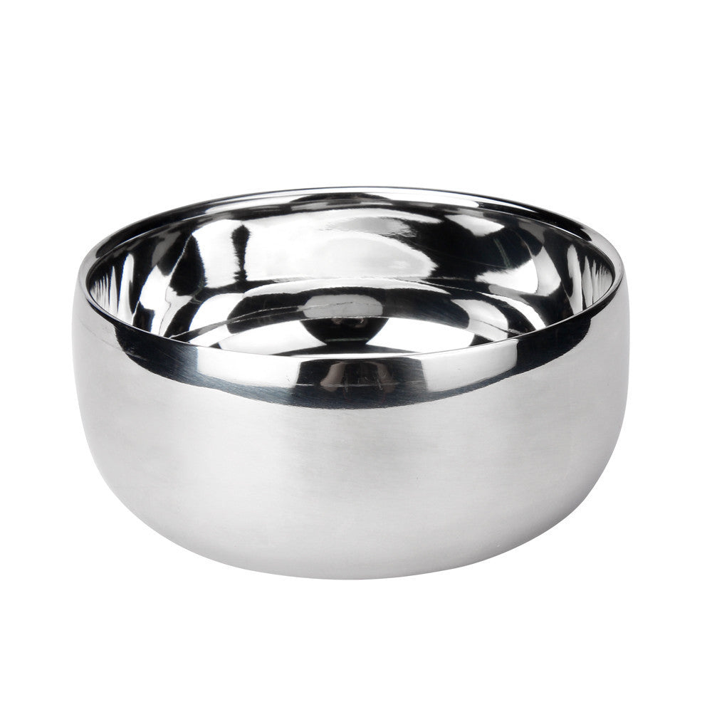 Stainless Steel Shaving Soap Bowl & Brush Holder