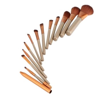 12-piece gold makeup brush set - image 3