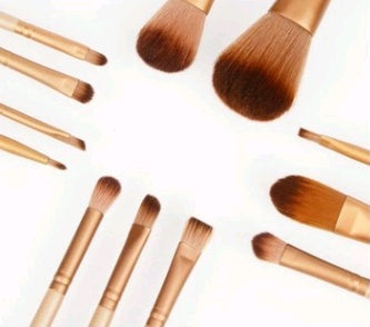 12-piece gold makeup brush set - image 4