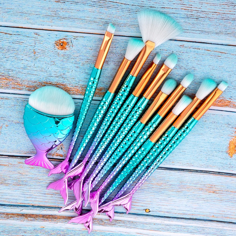 11-Piece Mermaid Makeup Brush Set – view 2