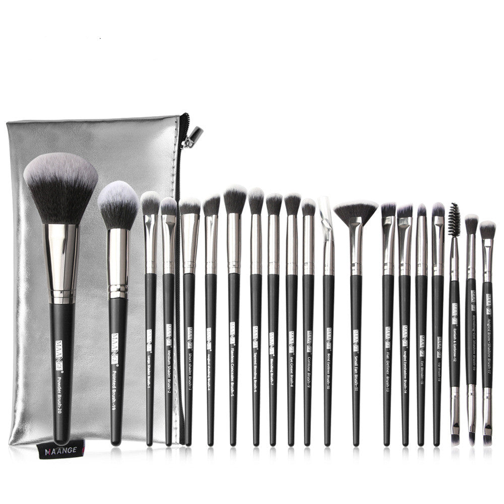 20-Piece Makeup Brush Set with PU Leather Bag