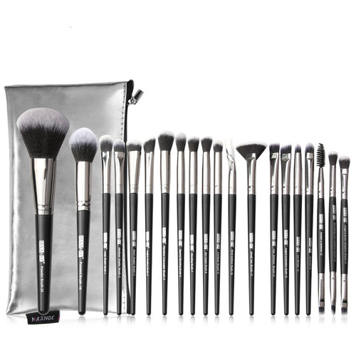 20-Piece Makeup Brush Set with PU Leather Bag