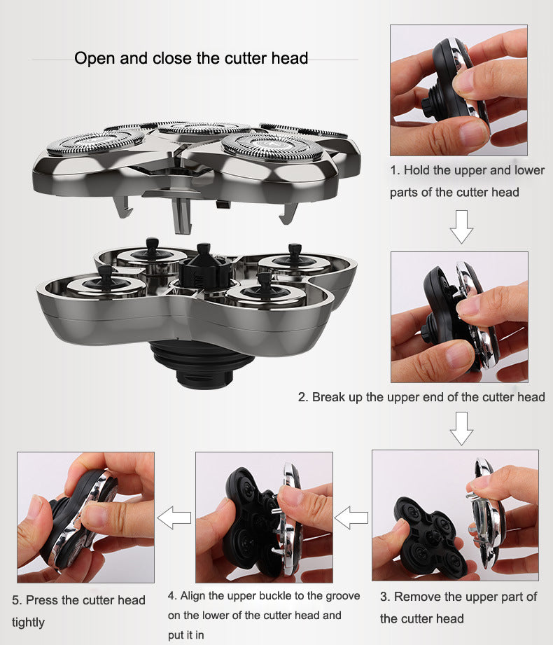 5-in-1 Rechargeable Head & Face Shaver – view 3