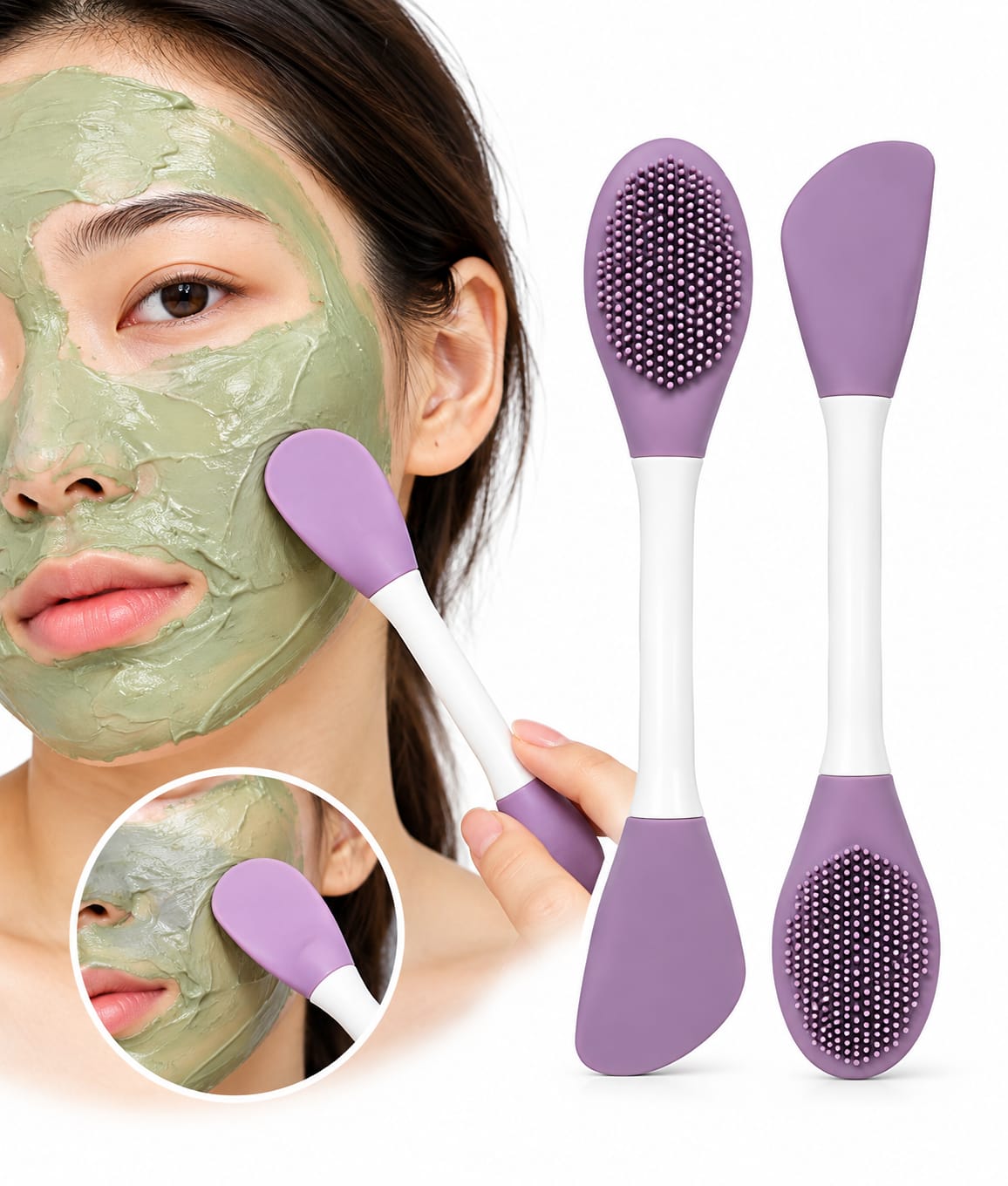 Double-Ended Silicone Face Mask Brush