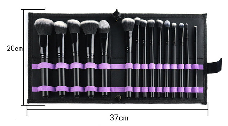 15-Piece Black Makeup Brush Set with Storage Bag – view 9