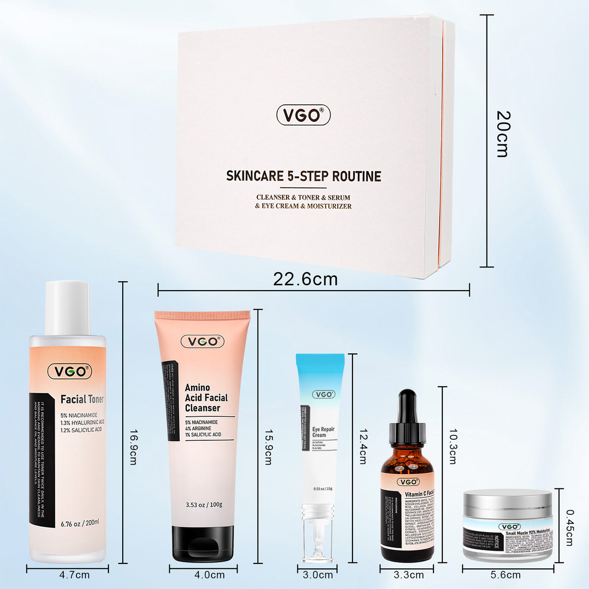 5-step skincare set – gift-ready packaging