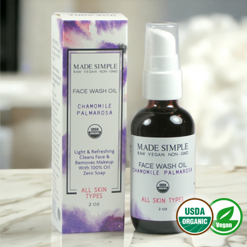 Chamomile Palmarosa Face Wash - Certified Organic & Vegan