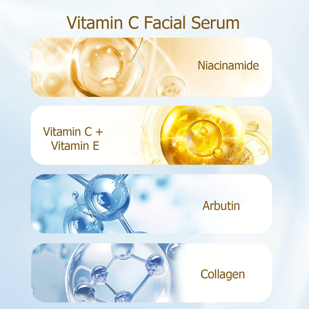5-step skincare set – product texture close-up